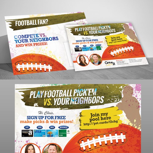 Design a post card for an (american) football pick'em pool, Postcard,  flyer or print contest