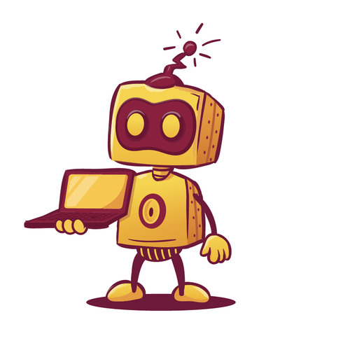 Robot Character/Mascot for Refer-A-Bot Company Design by Rock N Draw