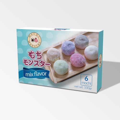 Create a packaging-design for mochi monster, concurso Embalagem de produto