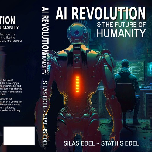 Futuristic AI Book Cover - AI vs Humans/Dark Design by SusansArt