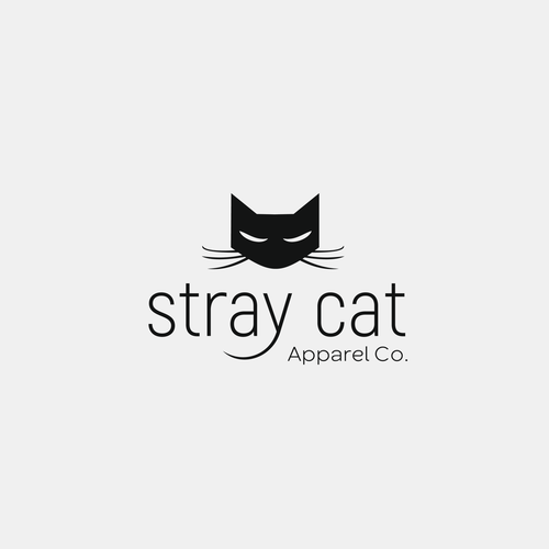 Logo for Stray Cat Apparel Co. - Clothing brand that donates 100% to saving cats! Design by happysummer