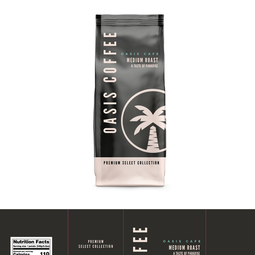 OASIS CAFE COFFEE BEAN PACKAGING DESIGN Design by VoiceDesign