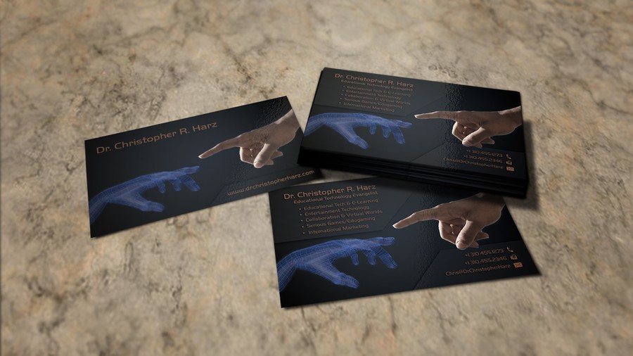 An electric business card for virtual reality expert Business card