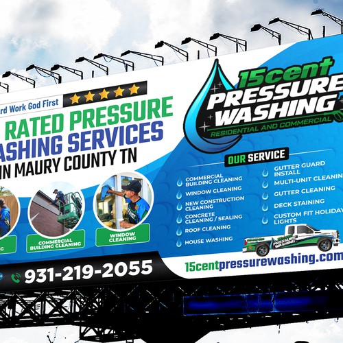 Modern Pressure Washing Billboard Design by Sketch Media™