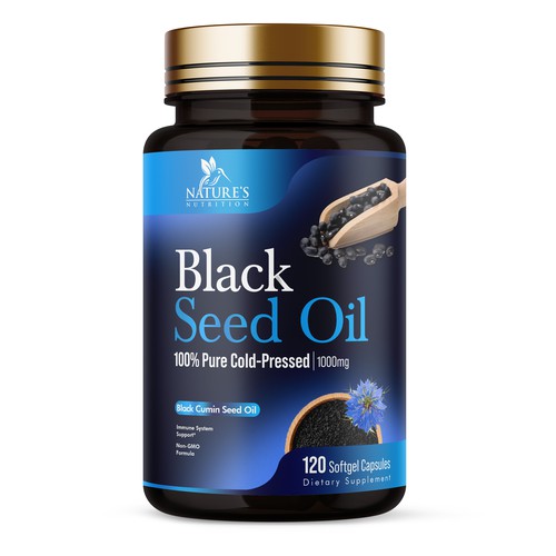 Natural Black Seed Oil Design Needed for Nature's Nutrition Design by UnderTheSea™