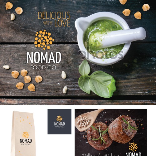 Create an eye-catching logo for nomad food co., producers of Mediterranean cuisine Design by Curly_Ty