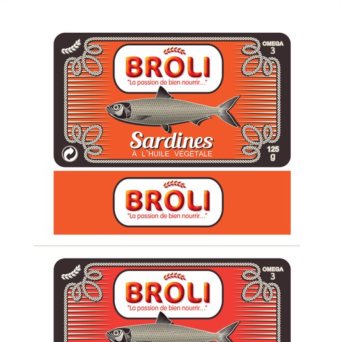 Wanted: New label for our BROLI sardines tins Design by tudor.dovlete