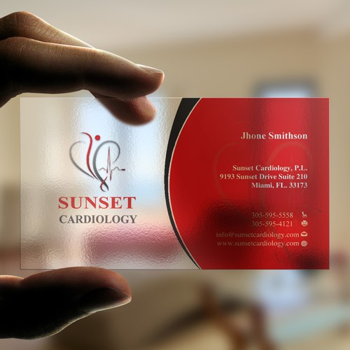 Create a very trendy and classy business card for cardiologist ...