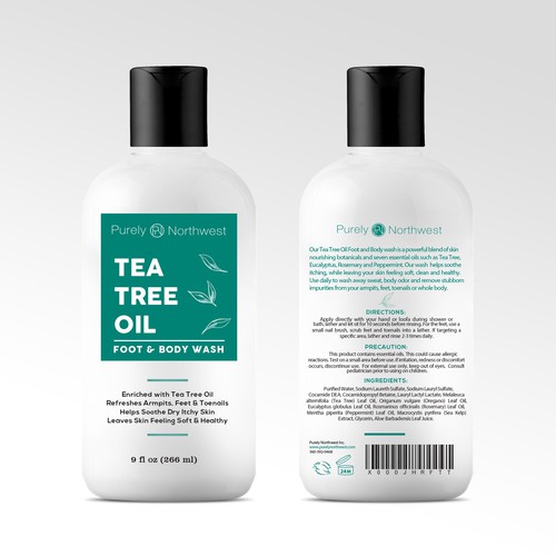 Design Updated Tea Tree Body Wash Label por bow wow wow