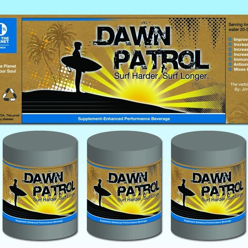 Supercharge your stoke! Help Dawn Patrol with a new product label Diseño de CSP Designs