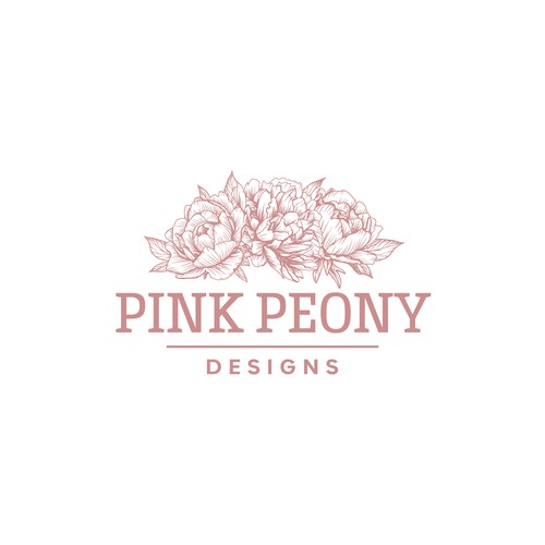 Pink Peony Designs Logo Contest Design by desi9nart