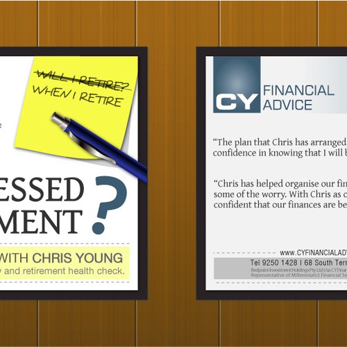 postcard or flyer for CY Financial Advice Diseño de ESTEFANIAX