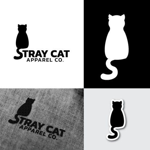 Logo for Stray Cat Apparel Co. - Clothing brand that donates 100% to saving cats! Design by GRAAFILINE