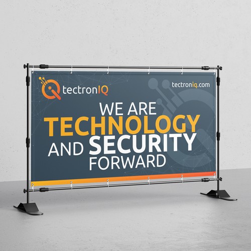 Simple trade show banner for technology company Design by Sketch Media™