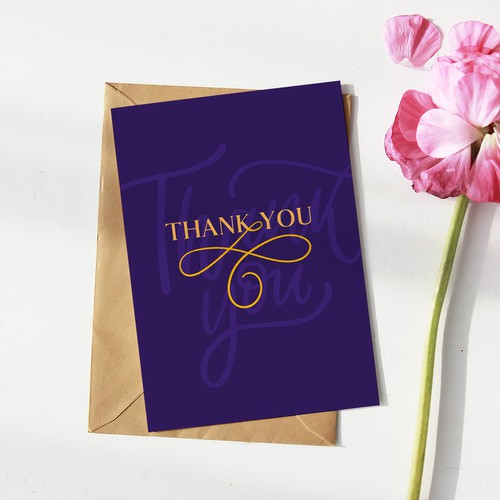 Thank you card design Design réalisé par Hanifa design