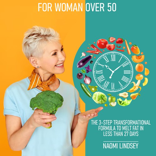 Compelling intermittent fasting book cover design to appeal to women over 50 Design by Gergana ®