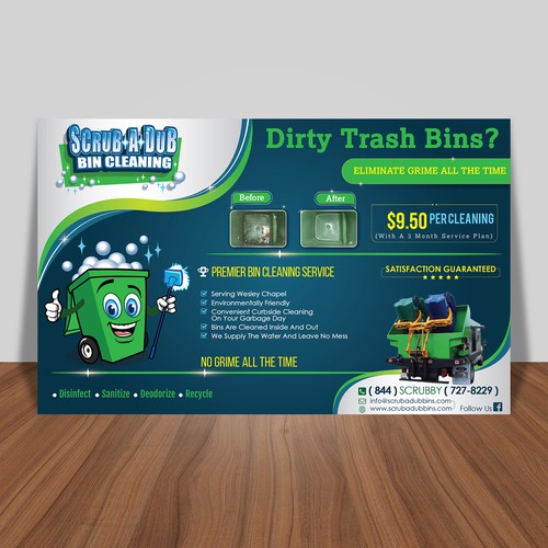 Scrub-A-Dub Bin Cleaning Diseño de 123Graphics