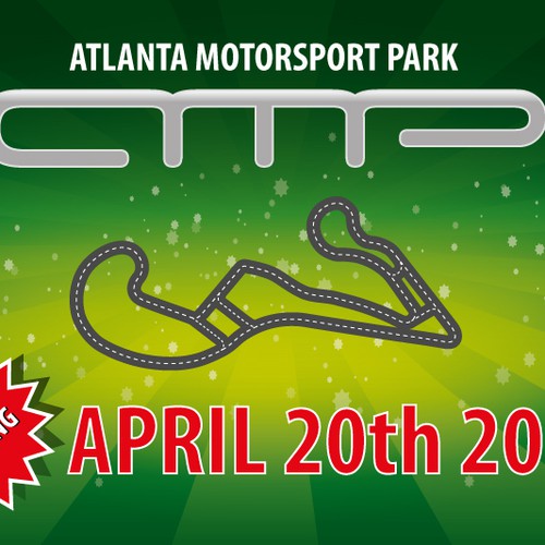 Decal sign for opening day at motorsports club track Design by Kobac