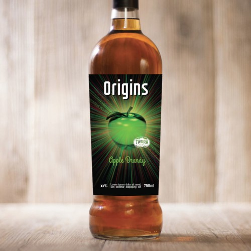 Wanted: an image forward and colorful spirit bottle label design for Apple Brandy release Design by zaffo