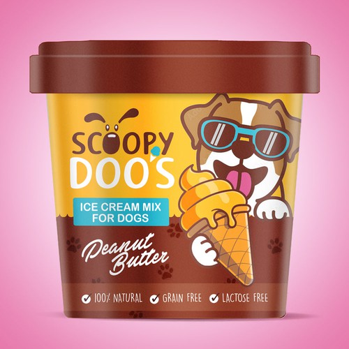 Dog ice cream cup label, Product packaging contest