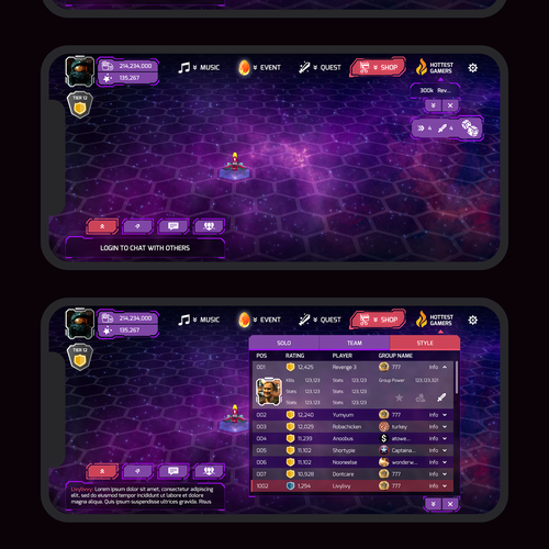 コンペ「Hard Game UI redesign (Space Revenge)」のデザイン by Dedy Sさん 