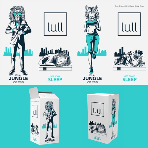Illustrate an Awesome Urban Jungle onto Our Lull Mattress Box! Diseño de ANDREAS STUDIO