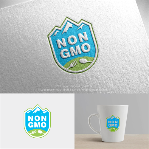 Food Packaging NON-GMO Logo Design by ALO Art