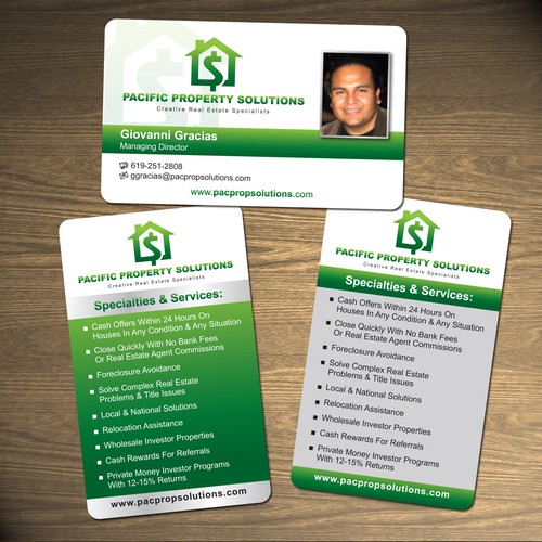 Create the next business card for Pacific Property Solutions! Diseño de Tcmenk