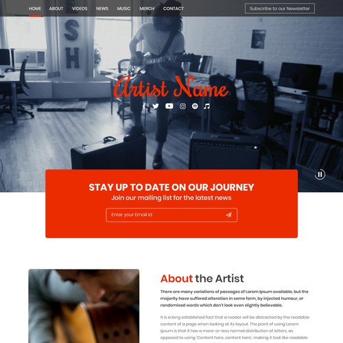 Design a website for artists of a London-based record label. Design by Sarbani