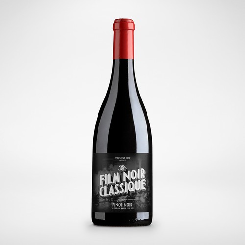 Movie Themed Wine Label - Film Noir Classique Diseño de Christian Bjurinder
