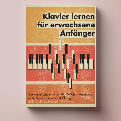 Design a book cover for a piano school for adults! Design by D-F-A