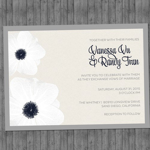 Create a modern, unique, and trend-forward wedding invitation. Design by Blissful Pixels
