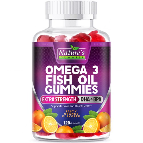 Diseño de Tasty Omega 3 Fish Oil Gummies Design needed for Nature's Gummies de agooshe