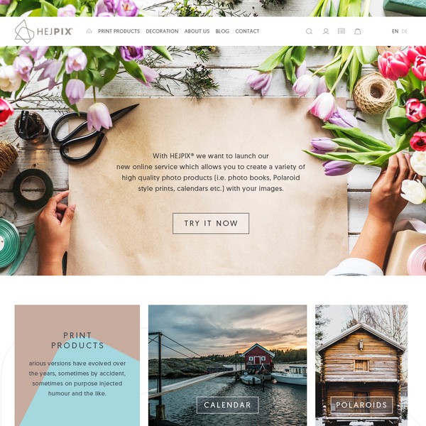 Responsive Web design for Hejpix