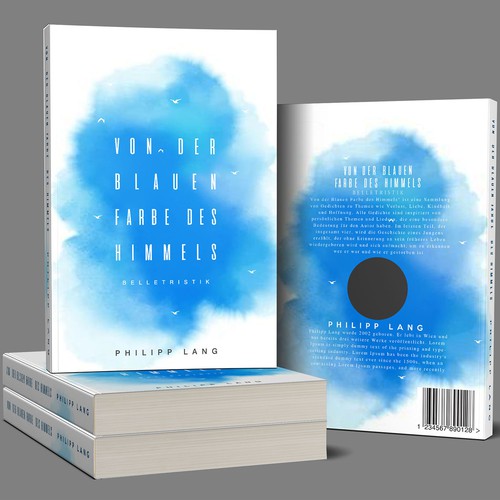 "Of the Blue Color of The Sky": Book cover for a collection of poems on themes such as loss, love, childhood and hope Design by BeyondImagination