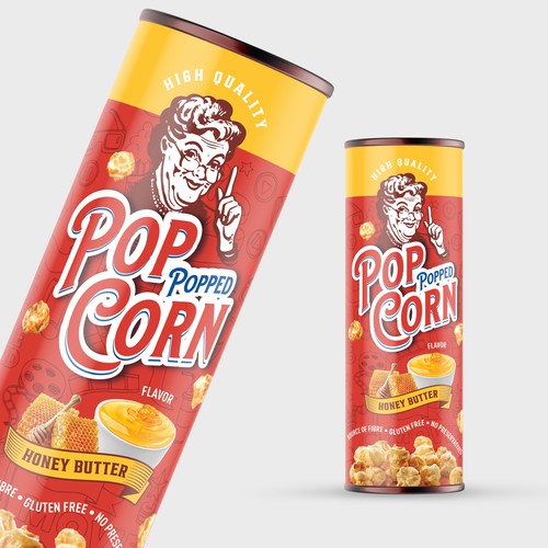 Premium Quality Popped Pop Corn Packaging Design by Davi Giolo ★