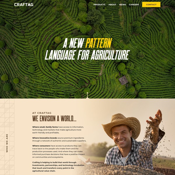 Web page design for agriculture company