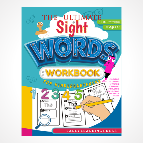 Diseño de Cover and back for a Sight Words Workbook for Kindergarten de JDL's