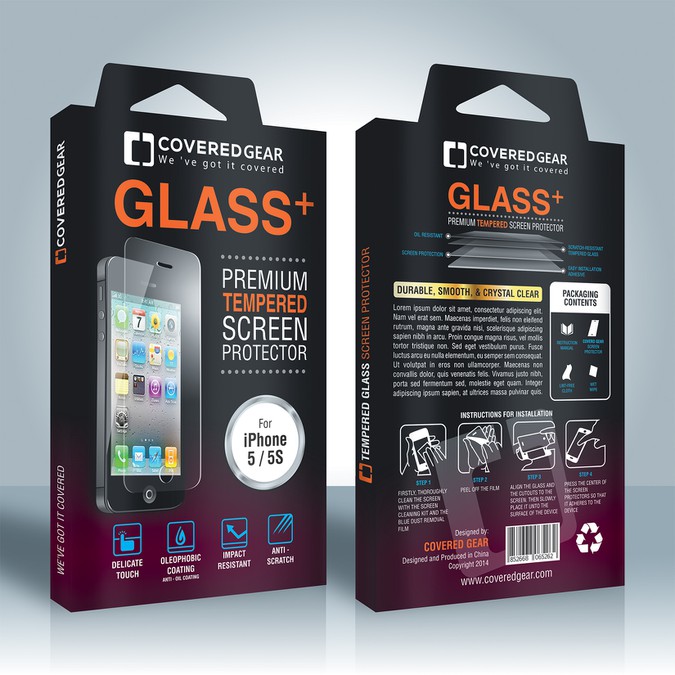 Design packing for Glass Screen Protector Product packaging contest