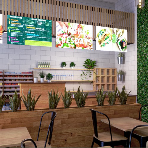 3D Rendering Concept Design for Healthy Restaurant Design by Yanet GR