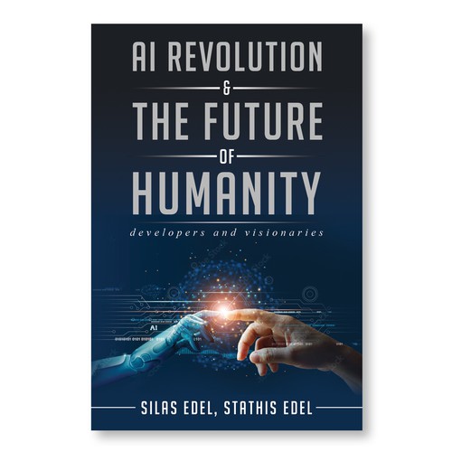 Futuristic AI Book Cover - AI vs Humans/Dark Design by Rashmita