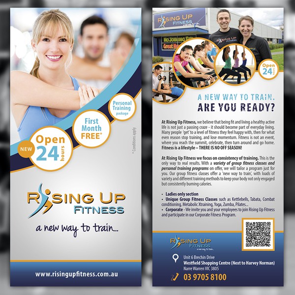 Design by media7 titled "Flyer for Rising Up Fitness"