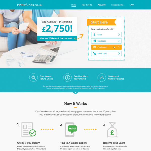 PPI Refunds Landing page