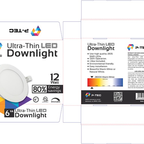 Package design for an Ultra-Thin LED Downlight Design by syakuro