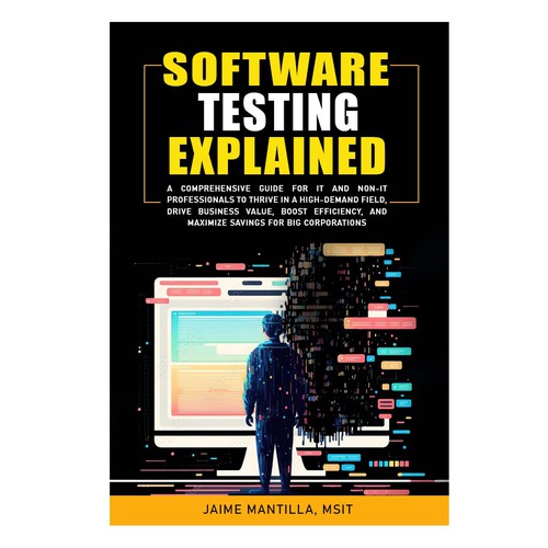 Design a clean/modern book cover for my software testing book Design by BDTK