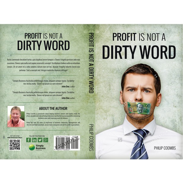 Design by kuriosity_designs titled "Profit Is Not a Dirty Word - book cover"