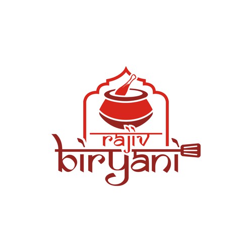 Indian Food Cloud Kitchen Logo Design, Rajiv Biryani Design by Brand Lab Studio