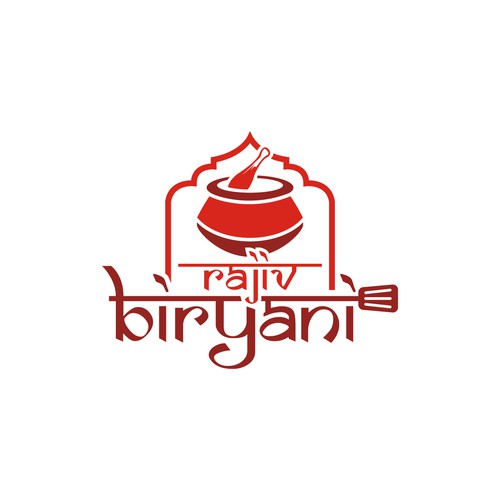 Indian Food Cloud Kitchen Logo Design, Rajiv Biryani Réalisé par ✅ LOGO OF GOD ™️