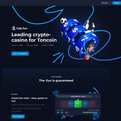 Coin.fun – Crypto Casino/Gambling Logo Design by deer203A