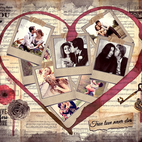 Valentines day inspired photo collage for 4 to 8 photos, Illustration or  graphics contest